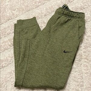 Nike Green Sweatpants with Tapered Fit and Soft Texture